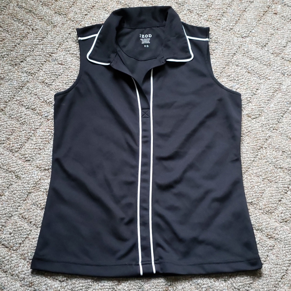 IZOD Womens Golf Tank Black Size XS
